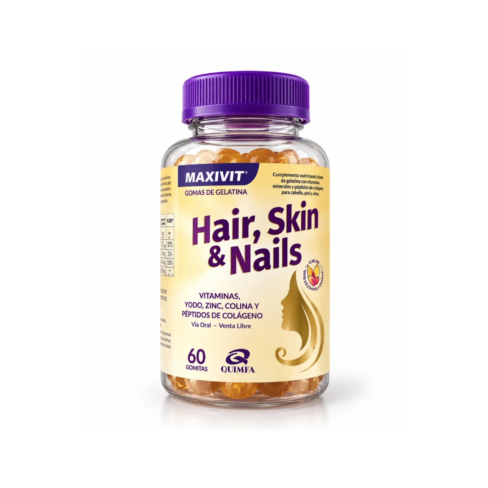 Maxivit Hair, Skin & Nails – Vitaminas, Minerales y Péptidos de Colágeno