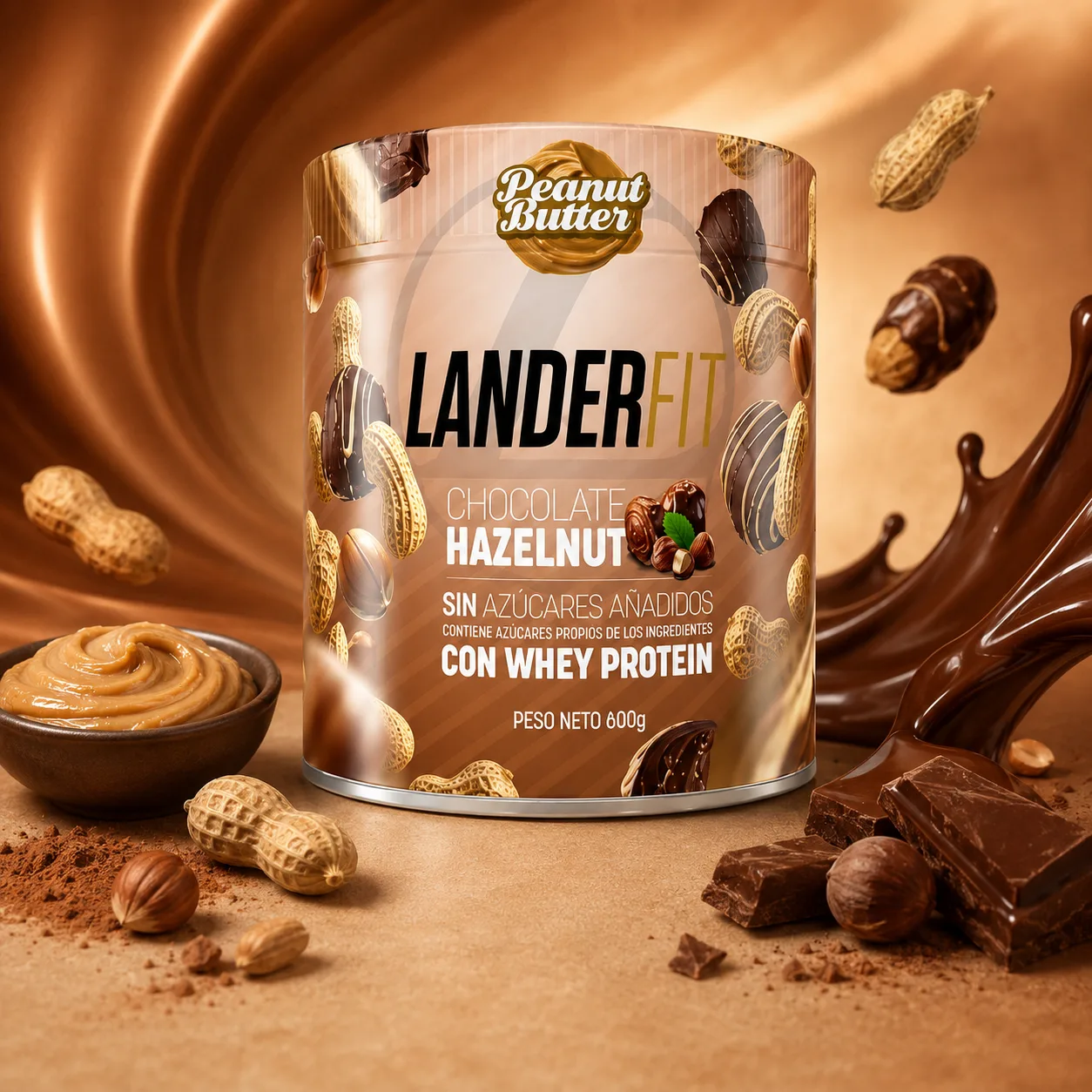 LanderFit Chocolate-Hazelnut con Whey Protein 