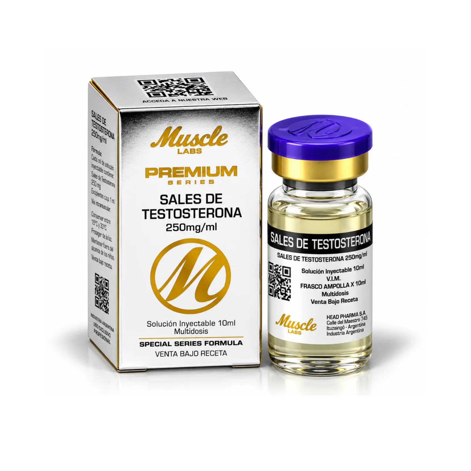 SALES DE TESTOSTERONA 250 mg/mL – MUSCLE LABS PREMIUM SERIES – 10 mL